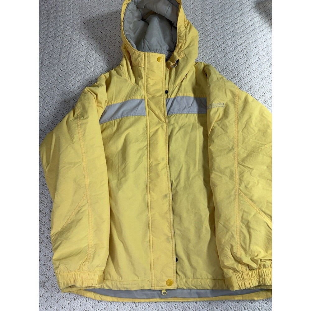 Columbua Rain Jacket Women’s XL Yellow Fleece Lined Hooded Snow Jacket